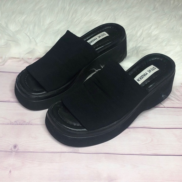 black stretchy sandals 90s